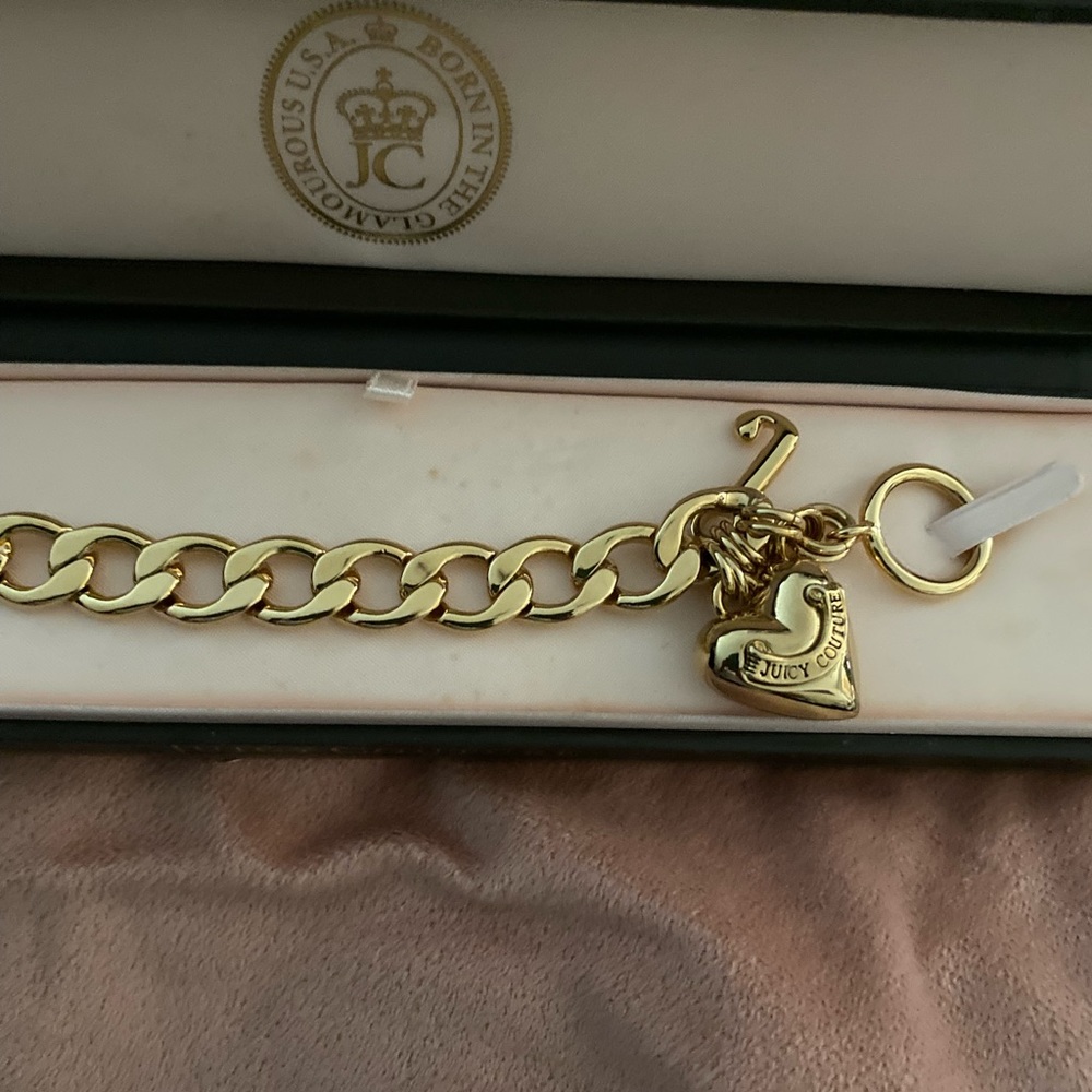 NEW Y2K 8 INCHES!!!Juicy Gold Puffed Heart ❤️ Bracelet